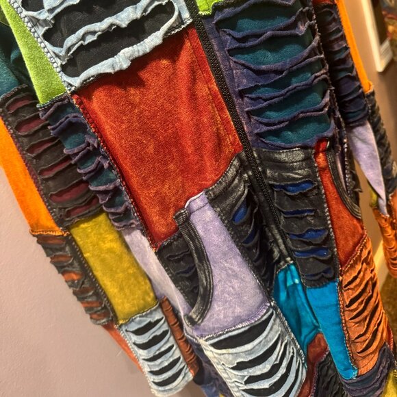 Boho Patchwork cardigan ~ MADE IN NEPAL ~ XL ~ NWT - Picture 2 of 4